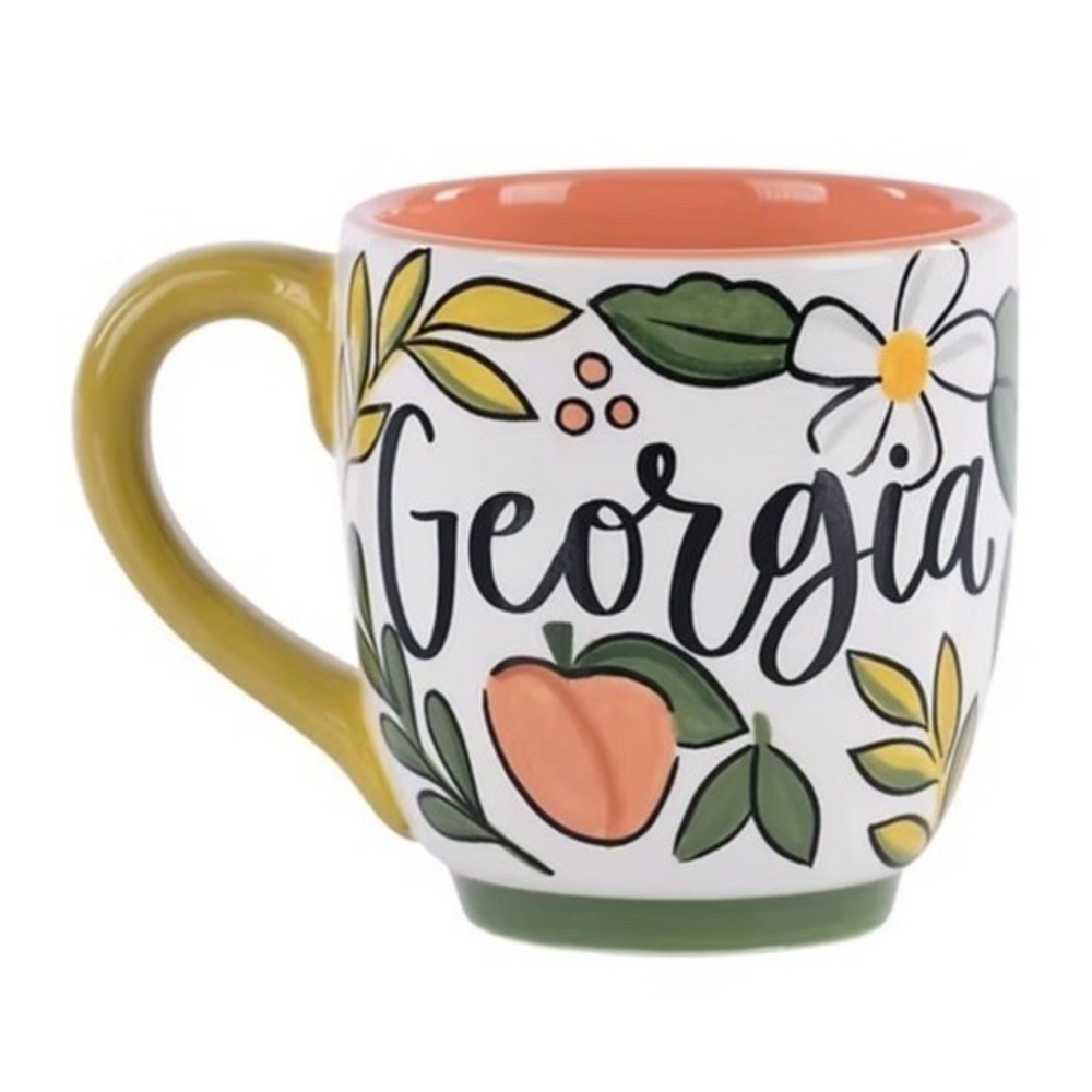 New Glory Haus Kayln Dunks Georgia Peach Hand Painted 16oz Mug